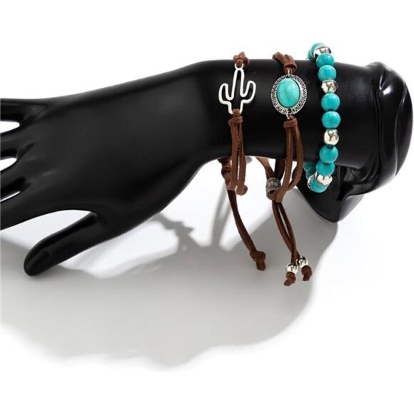 16 Pcs Western Jewelry for Women Bohemian Set, Boho Pendant Faux Turquoise - Picture 5 of 8